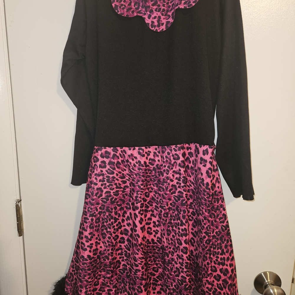 Black and Pink Leopard Print Dress